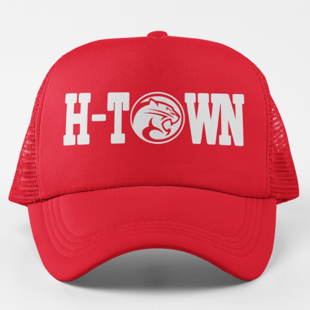 NEW Houston Cougars H-Town Foam Trucker Mesh Snapback Hat RED